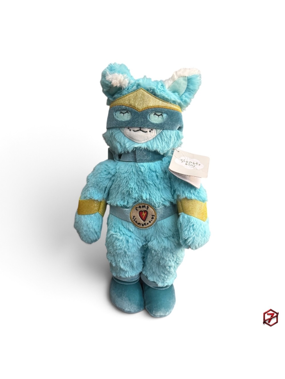 Slumberkins Camp Slumberkins Superhero Lynx Plush Blue Teal Gold Cape Mask